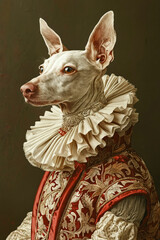 Canvas Print - A dog dressed in renaissance clothing