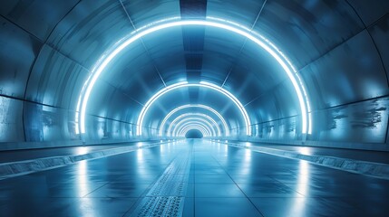 Poster - Very long tunnel pedestrian crossing : Generative AI