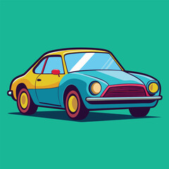 Poster - car flat vector design illustration