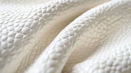 Fototapete - Closeup artificial leather white colour for texture background  top view : Generative AI