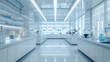 © wiparat - White room or scientific laboratory. Science elements and innovation background
