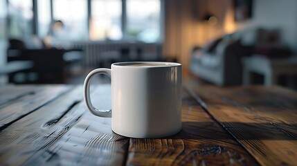 Poster - A ClosedUp Shot of A Blank Coffee Mug MockUp : Generative AI