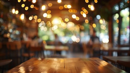 Leinwandbilder - Blur Thai style interior restaurantBackground blurred couter coffee bar Resturant cafe cafe blurred background with bokeh : Generative AI