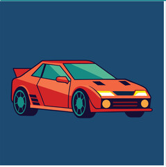 Poster - car flat vector design illustration