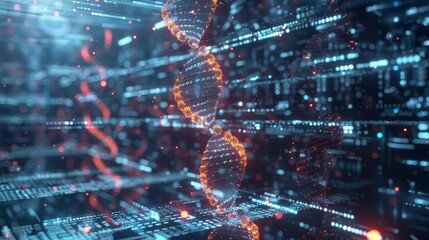 Canvas Print - AI analyzing big data from genetic sequencing for scientific discovery, hyper realistic, cutting-edge technology, advanced research