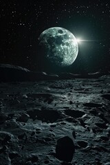 Wall Mural - moon surface view