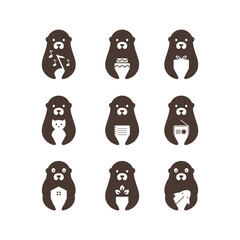 Canvas Print - animal seals mascot cute logo design vector