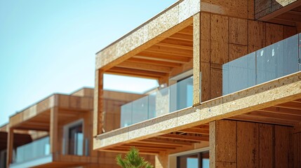 Aufkleber - The new construction boom in Spain is the construction of houses with a wooden structure here are some unique construction details : Generative AI
