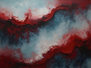 Wall Mural - Waves of water illustration background, red and blue waves of water color on white abstract background, backdrop of random waves wallpaper