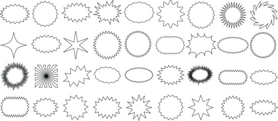 Wall Mural - starburst badge sticker star vector design collection. editable vector shapes for designs, logos, an