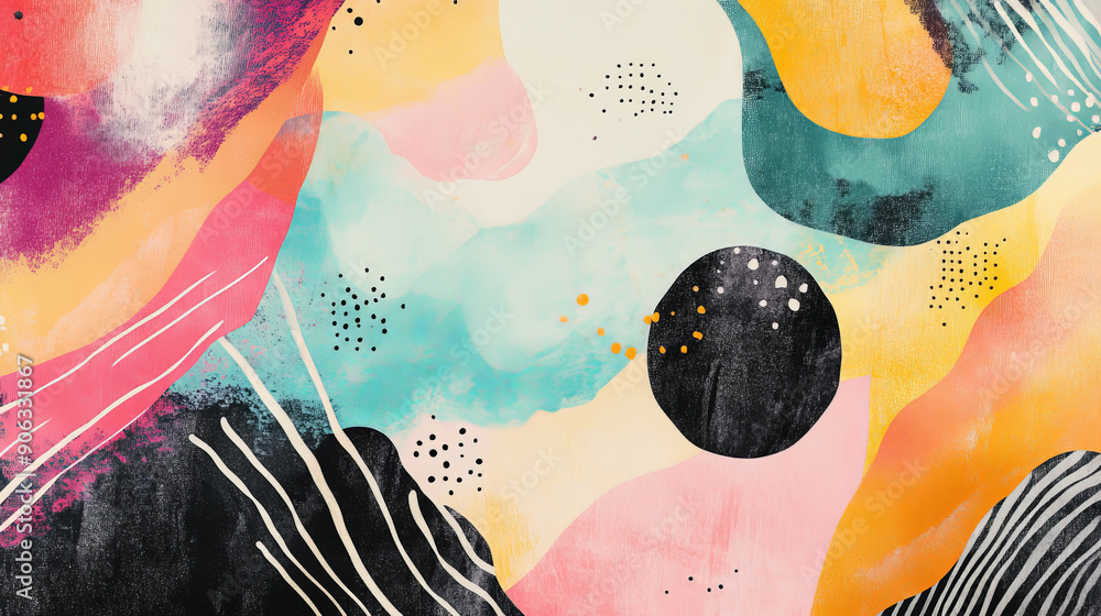 A creative header design with doodle art featuring different shapes and ...
