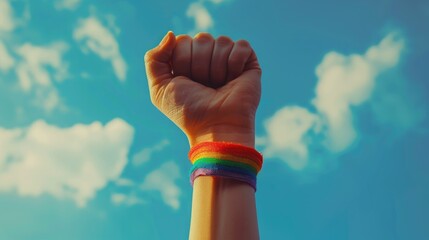 Wall Mural - Person's Arm with Rainbow Bracelet