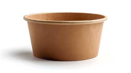 Poster - Disposable kraft paper bowl with plastic lid isolated on white background : Generative AI