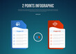 © maslakhatul - 2 or two point template comparison versus things in infographic with creative table box with folder style stack with modern dark style for slide presentation