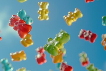 Canvas Print - Gummy Bears Floating