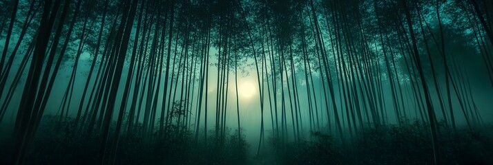 Poster - abstract background in forest with rays