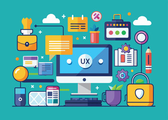Wall Mural - UiUx Designer vector design
