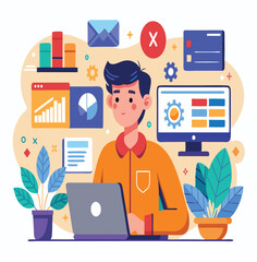 Wall Mural - UiUx Designer vector design
