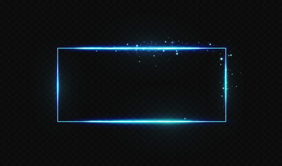 Wall Mural - rectangular frame with light effects.blue frame.vector illustration, eps