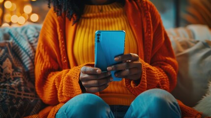 Wall Mural - The woman using smartphone