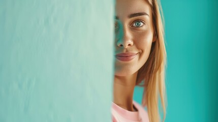 Wall Mural - The Smiling Blonde Woman