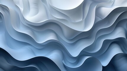 Wall Mural - a soothing abstract design featuring soft blue waves, creating a tranquil and modern visual experien