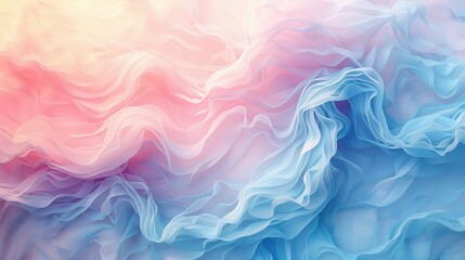Sticker - a beautiful abstract wave design featuring soft pink and blue hues, perfect for backgrounds and arti