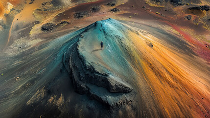 Wall Mural - bird's eye view of Multicolored natural landscape 