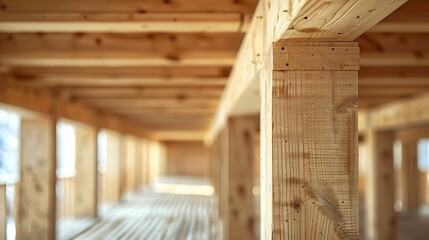 Aufkleber - The new construction boom in Spain is the construction of houses with a wooden structure here are some unique construction details : Generative AI