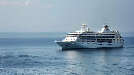 Canvas Print - Cruise Ship Cruise Liners beautiful white cruise ship above luxury cruise in the ocean concept exclusive tourism travel on holiday take a vacation time on summer : Generative AI