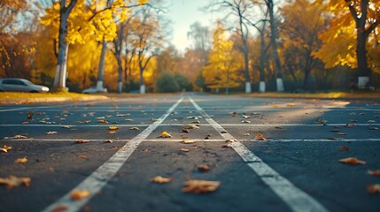 Poster - parking lot in city park : Generative AI