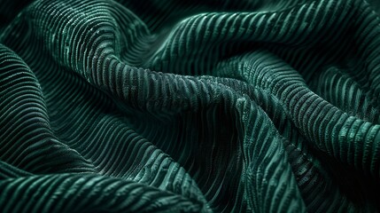 Leinwandbilder - dark green corduroy fabric texture used as background Emerald color panne fabric background of soft and smooth textile material cloth velvet grooves luxury green tone for silk : Generative AI