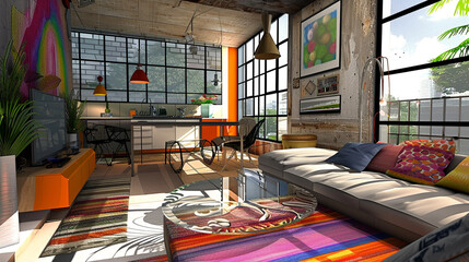 Wall Mural - A beautifully designed interior space showcasing modern and stylish decor