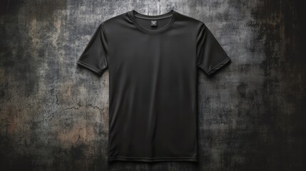 Wall Mural - black mockup t-shirt white background