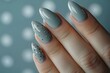 © Valentin - Elegant Grey Nail Art with Dots and Glossy Finish