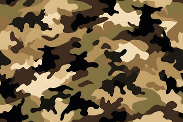 Poster - Camouflage seamless pattern, military fabric background texture