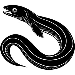 Wall Mural - Eel vector silhouette 