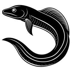 Wall Mural - Eel vector silhouette 