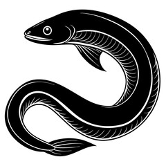 Wall Mural - Eel vector silhouette 