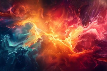 Wall Mural - Vibrant Cosmic Swirl of Colors and Light