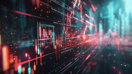 Wall Mural - futuristic financial charts and stock market analysis
