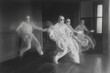 © ADDICTIVE STOCK - Haunting figures in an old dark room. Generative AI image