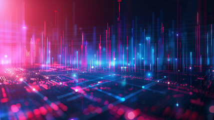 Wall Mural - futuristic financial charts and stock market analysis