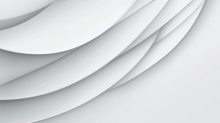 Wall Mural - Abstract White Curved Layered Shapes Minimalist Design