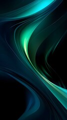 Wall Mural - digital green and black curve lines geometric abstract graphics poster background