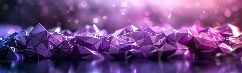 purple gradient background with low poly geometric