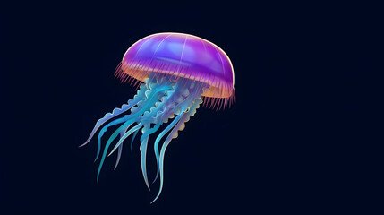 Wall Mural - Jellyfish 3d cartoon style