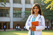 © Reubens Stock Photos - Indian Female Medical Student Standing Confidently at University Campus