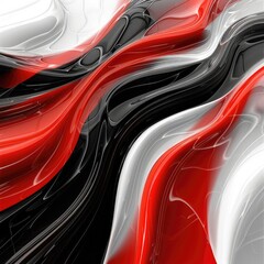 Poster - Abstract background, 3 colors red, white, black. Generative AI.