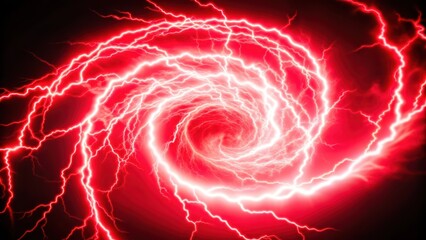 Sticker - Red Lightning Bolt Spiral Abstract Background